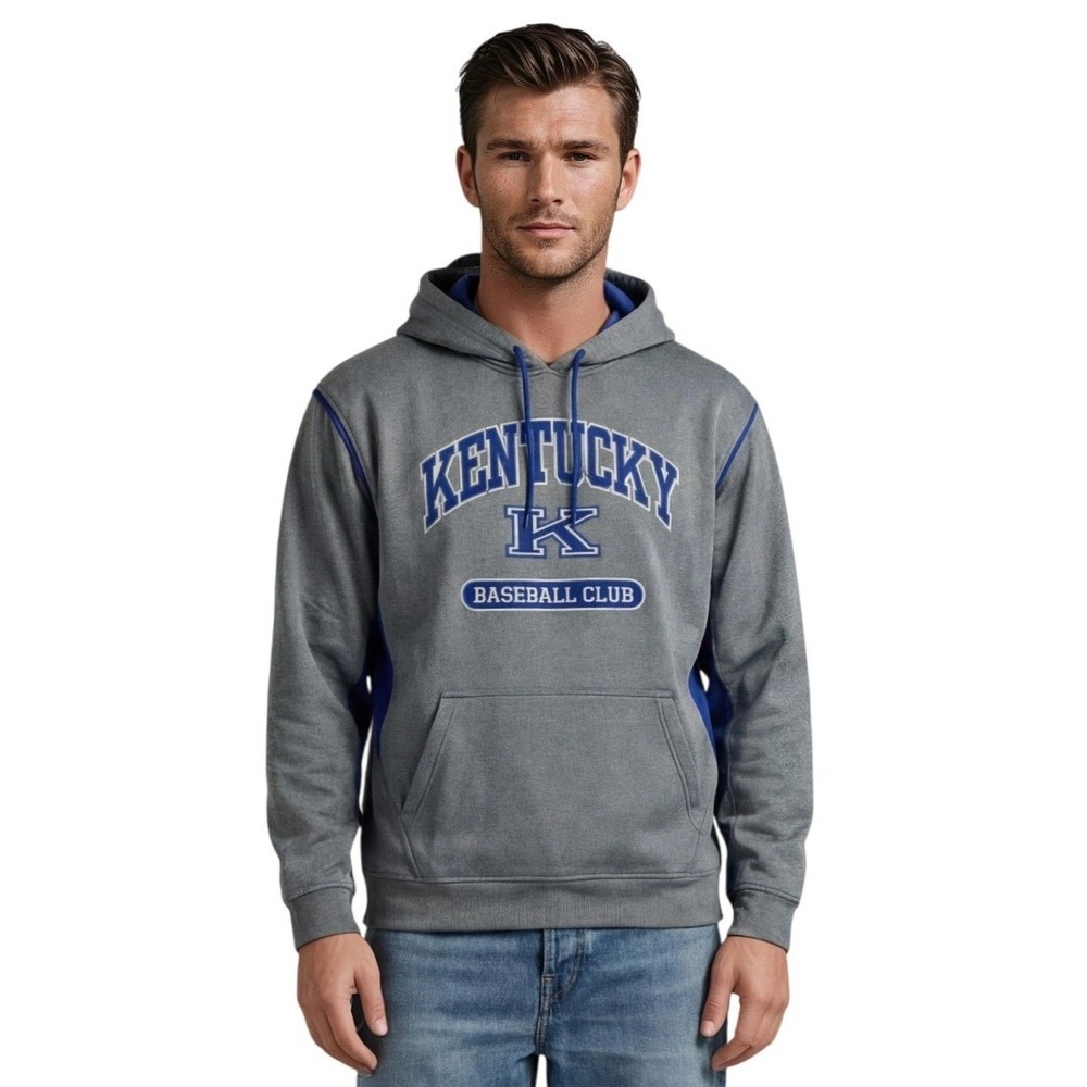 Sport-Tek University of Kentucky Baseball Club Mens Size XL Gray Pullover Hoodie